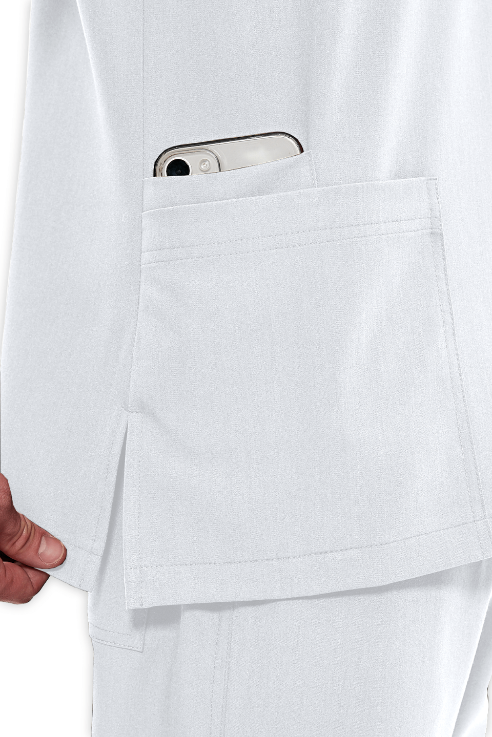 LAME Uniform Erkek Scrubs Üst 5–Cepli – Beyaz