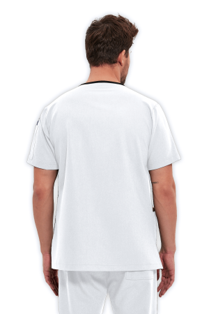 LAME Uniform Erkek Scrubs Üst 5–Cepli – Beyaz