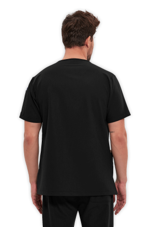 LAME Uniform Erkek Scrubs Üst 5–Cepli – Siyah