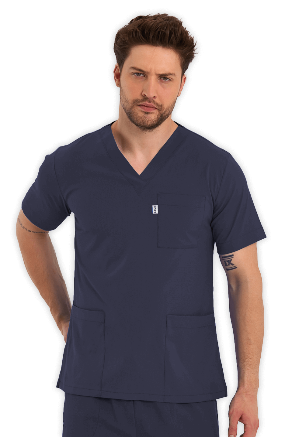 LAME Uniform Erkek Scrubs Üst – Antrasit