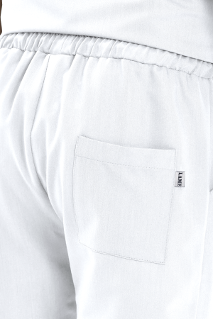 LAME Uniform Erkek Scrubs Pantolon Kargo Cepli – Beyaz