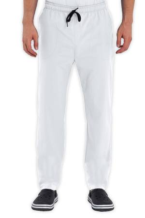 LAME Uniform Erkek Scrubs Pantolon – Beyaz