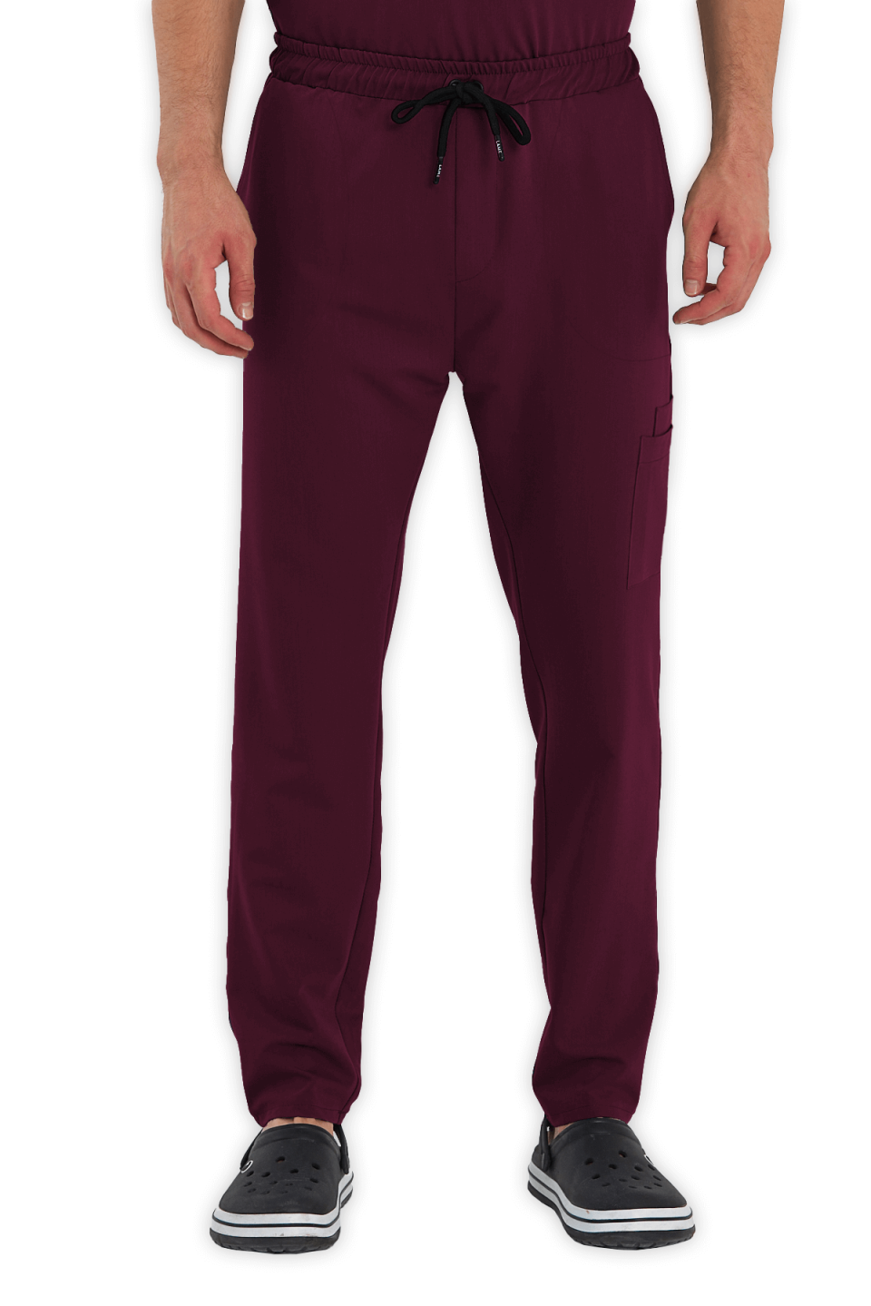 LAME Uniform Erkek Scrubs Pantolon Kargo Cepli – Bordo