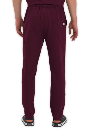 LAME Uniform Erkek Scrubs Pantolon Kargo Cepli – Bordo