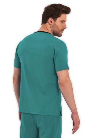 LAME Uniform Erkek Scrubs Üst – Cerrahi Yeşil