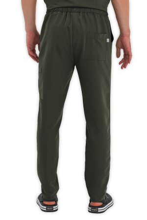 LAME Uniform Erkek Scrubs Pantolon Kargo Cepli – Haki
