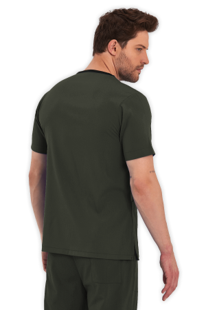 LAME Uniform Erkek Scrubs Üst – Haki