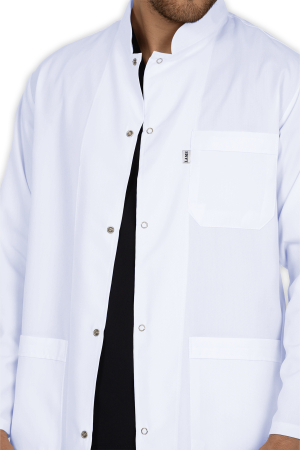 LAME Uniform Erkek Doktor Önlüğü Hakim Yaka – Beyaz
