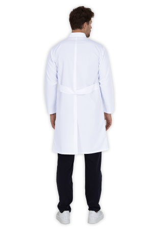 LAME Uniform Erkek Doktor Önlüğü Hakim Yaka – Beyaz
