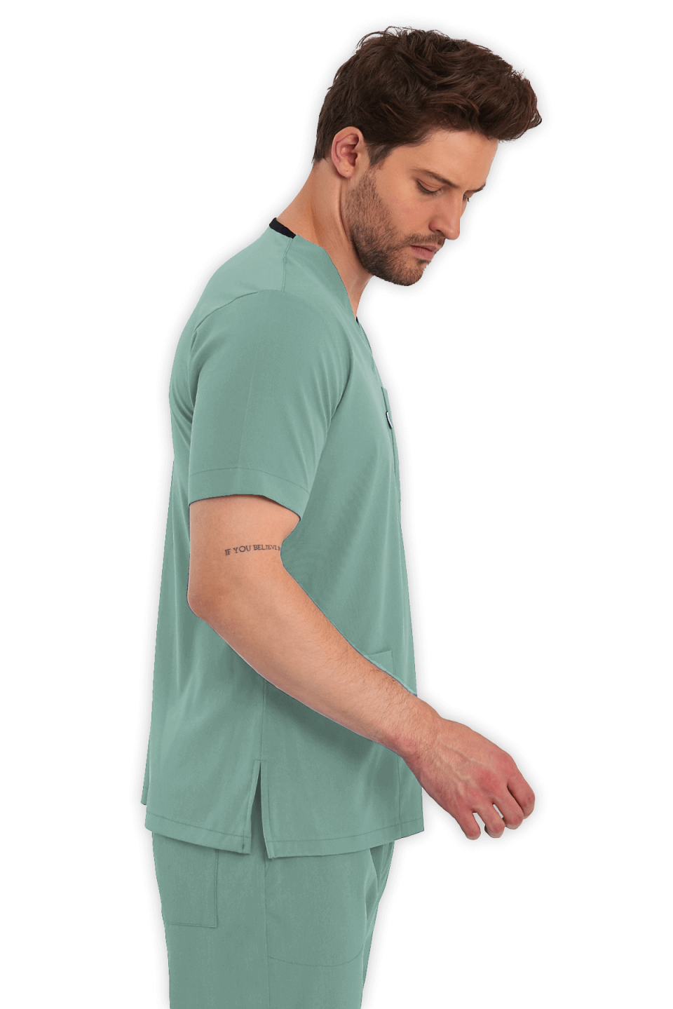 LAME Uniform Erkek Scrubs Üst – Mint Yeşili