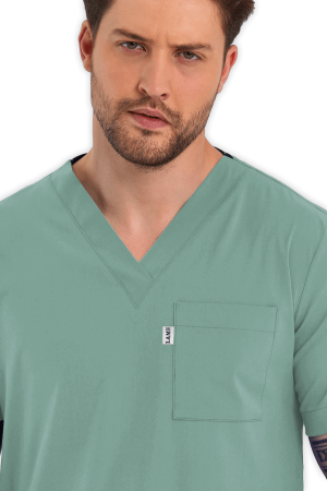LAME Uniform Erkek Scrubs Üst – Mint Yeşili