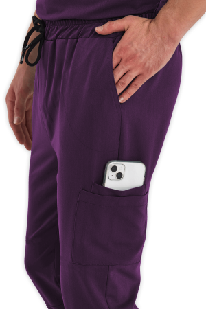 LAME Uniform Erkek Scrubs Pantolon Kargo Cepli – Mürdüm