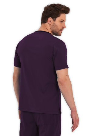 LAME Uniform Erkek Scrubs Üst – Mürdüm