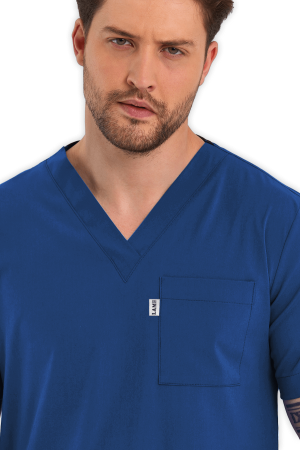 LAME Uniform Erkek Scrubs Üst – Petrol Mavisi