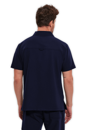LAME Uniform Erkek Scrubs Üst Polo Yaka Fermuarlı – Lacivert