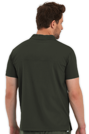 LAME Uniform Erkek Scrubs Üst Polo Yaka – Haki