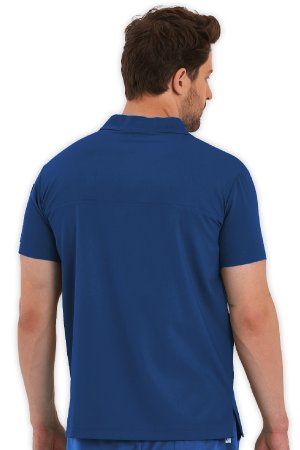 LAME Uniform Erkek Scrubs Üst Polo Yaka – Petrol Mavisi