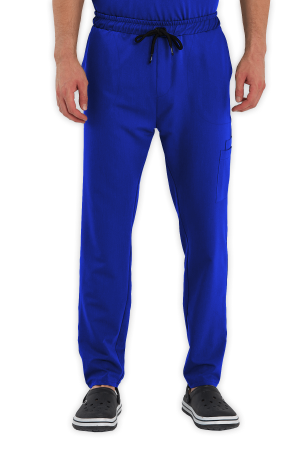LAME Uniform Erkek Scrubs Pantolon Kargo Cepli – Saks Mavisi