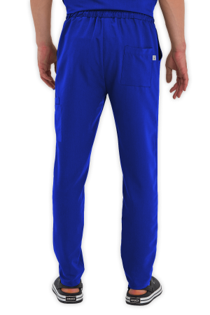 LAME Uniform Erkek Scrubs Pantolon Kargo Cepli – Saks Mavisi