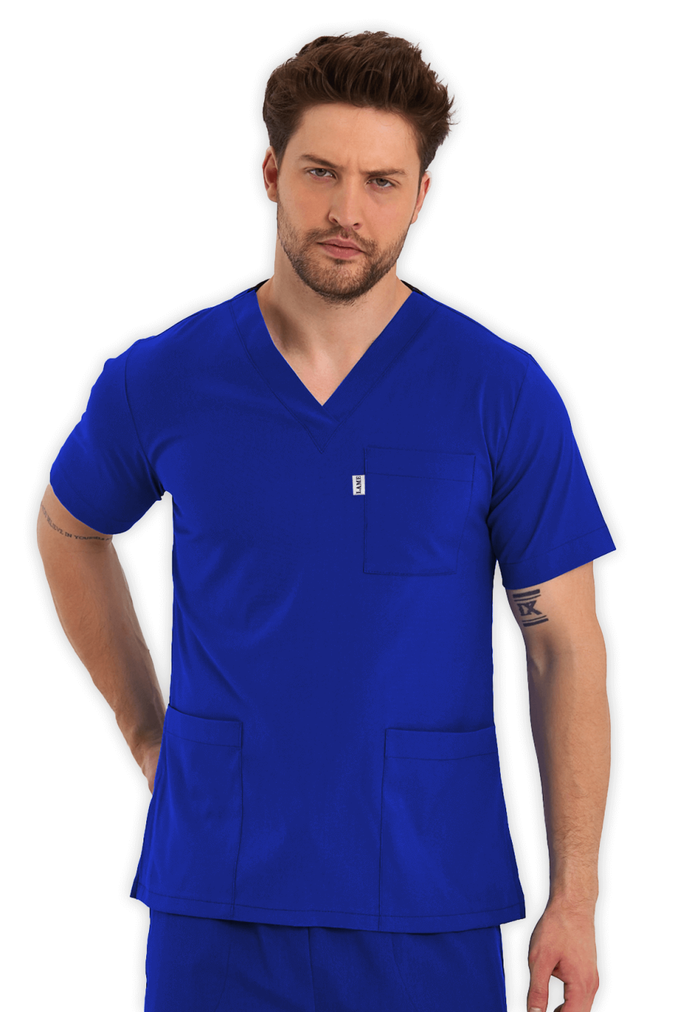 LAME Uniform Erkek Scrubs Takım – Saks Mavisi