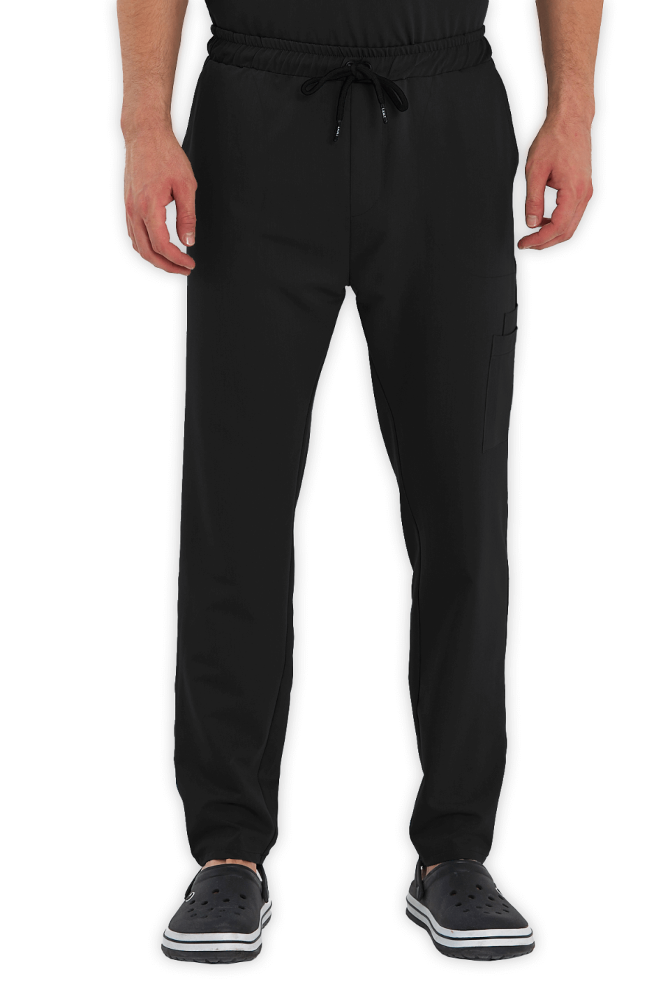 LAME Uniform Erkek Scrubs Pantolon Kargo Cepli – Siyah