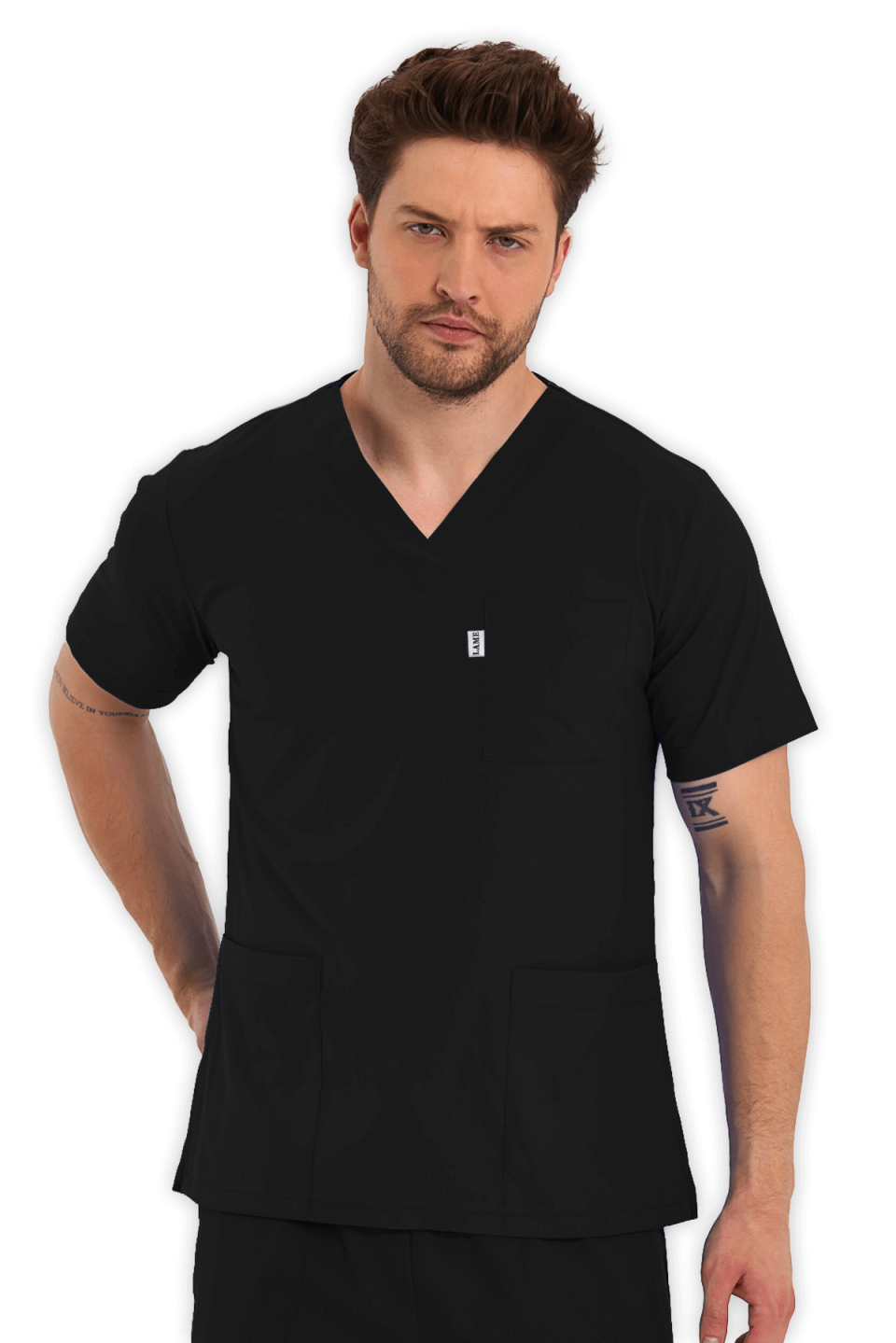 LAME Uniform Erkek Scrubs Takım – Siyah