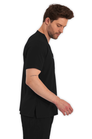 LAME Uniform Erkek Scrubs Üst – Siyah