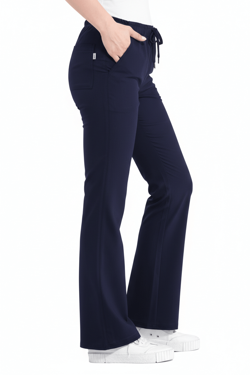 LAME Uniform Kadın Scrubs Pantolon İspanyol Paça – Lacivert