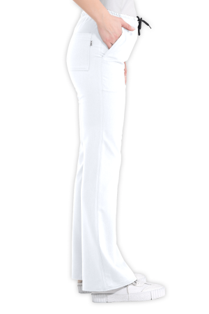 LAME Uniform Kadın Scrubs Pantolon İspanyol Paça – Beyaz