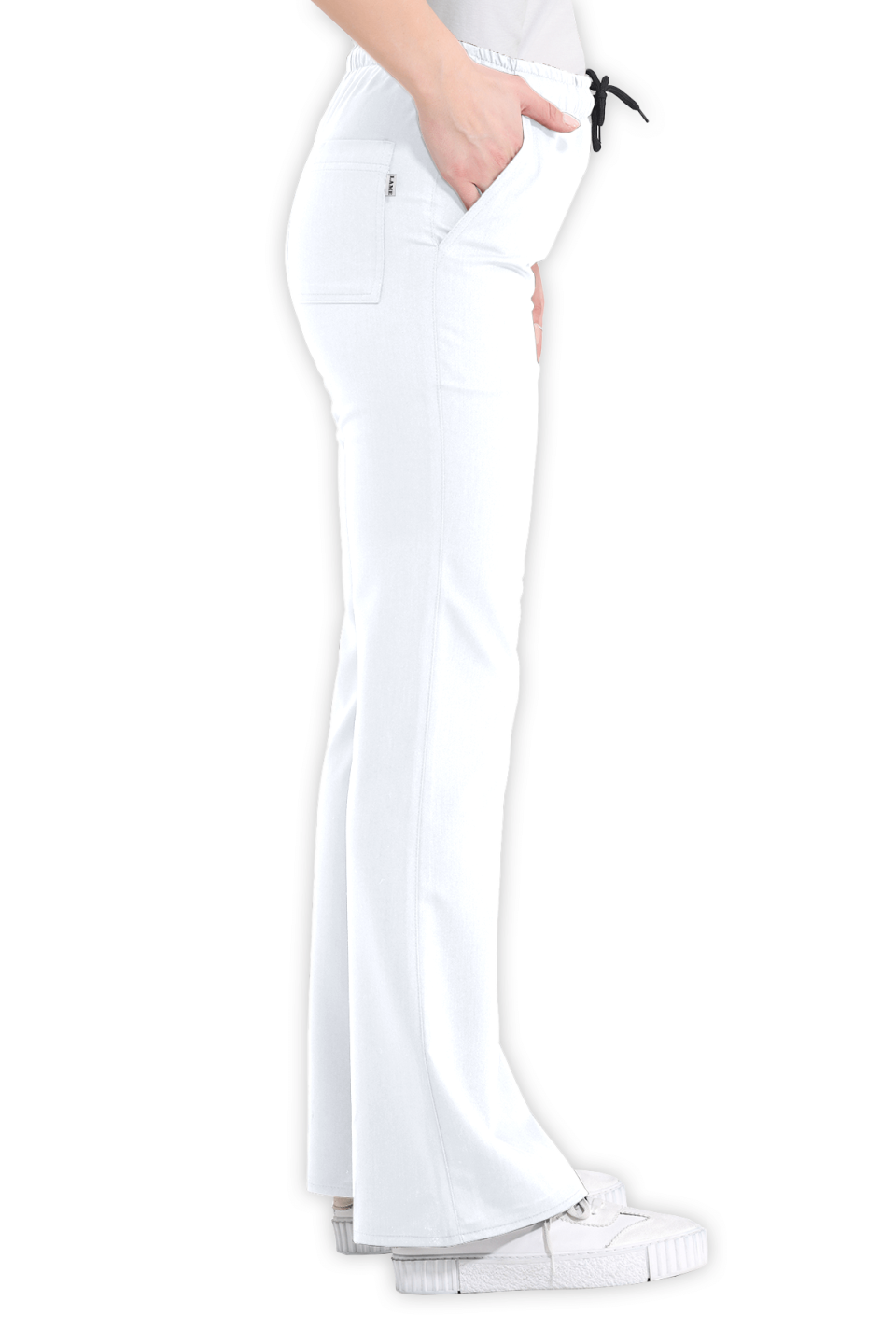 LAME Uniform Kadın Scrubs Pantolon İspanyol Paça – Beyaz