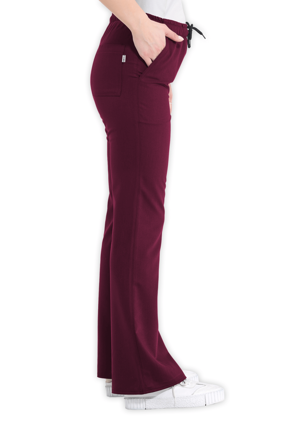 LAME Uniform Kadın Scrubs Pantolon İspanyol Paça – Bordo