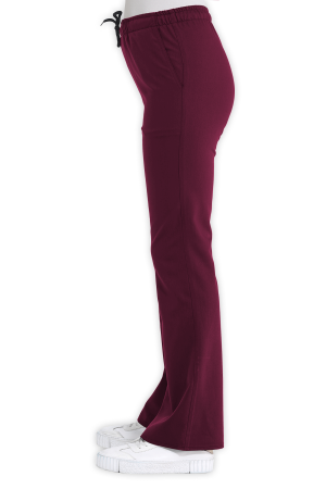 LAME Uniform Kadın Scrubs Pantolon İspanyol Paça – Bordo