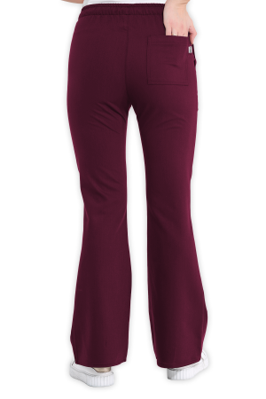 LAME Uniform Kadın Scrubs Pantolon İspanyol Paça – Bordo