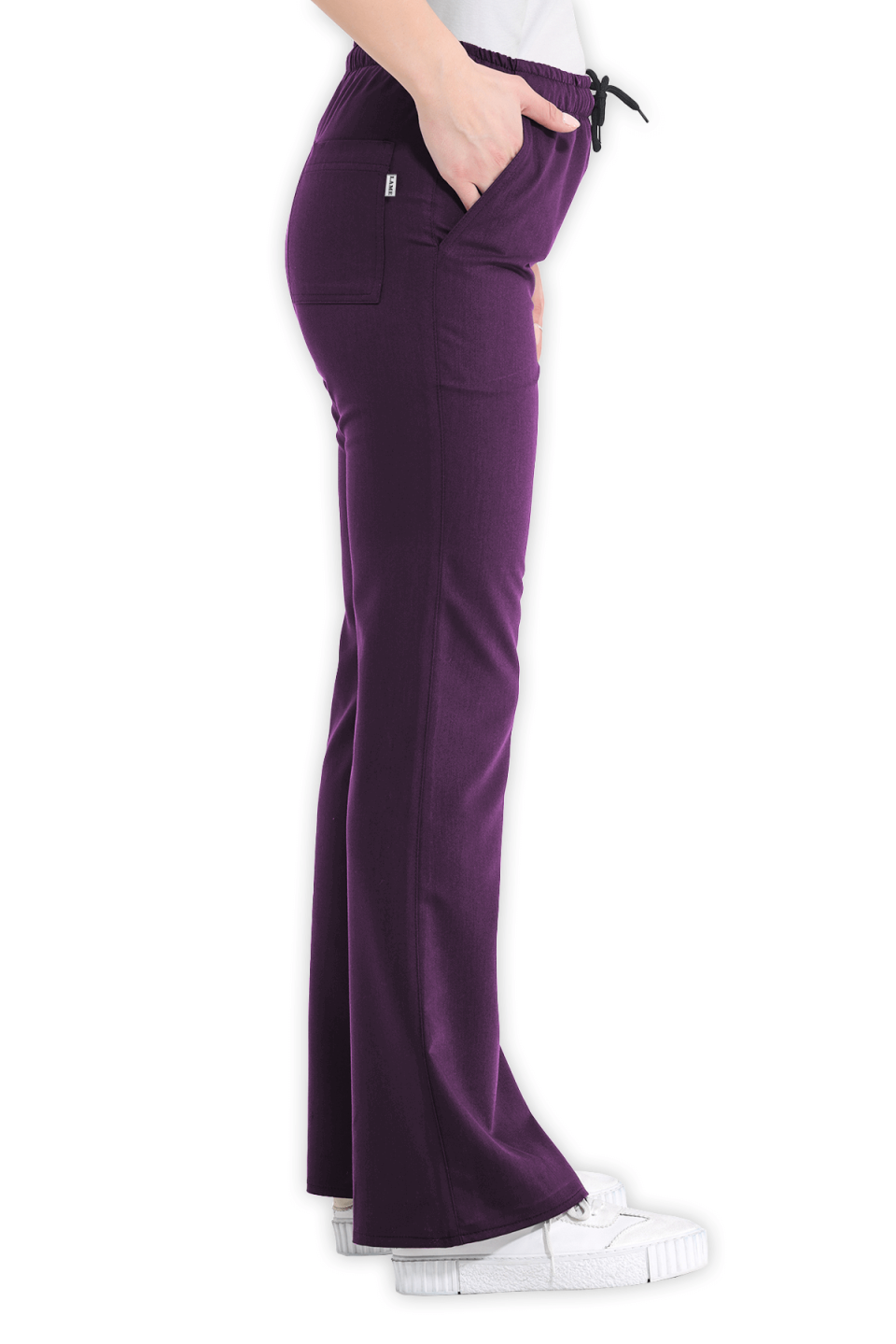 LAME Uniform Kadın Scrubs Pantolon İspanyol Paça – Mürdüm