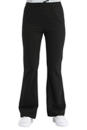 LAME Uniform Kadın Scrubs Pantolon İspanyol Paça – Siyah