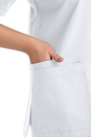 LAME Uniform Kadın Scrubs Üst 5–Cepli – Beyaz