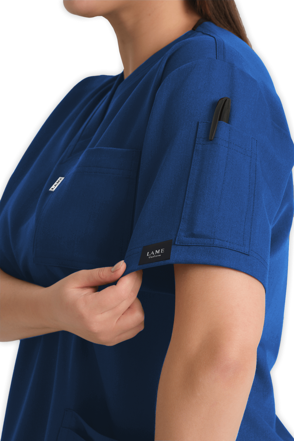 LAME Uniform Kadın Scrubs Üst 5–Cepli – Petrol Mavisi