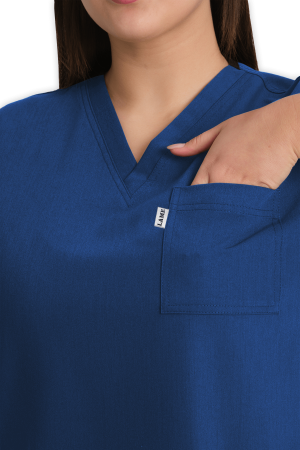 LAME Uniform Kadın Scrubs Üst 5–Cepli – Petrol Mavisi
