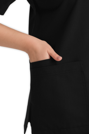 LAME Uniform Kadın Scrubs Üst 5–Cepli – Siyah