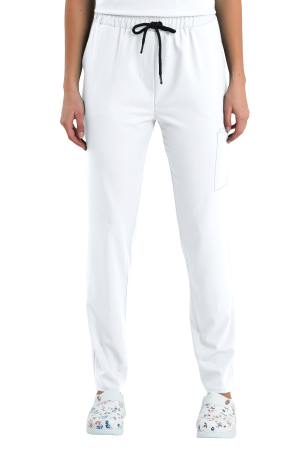 LAME Uniform Kadın Scrubs Pantolon Kargo Cepli – Beyaz