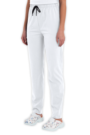 LAME Uniform Kadın Scrubs Pantolon – Beyaz