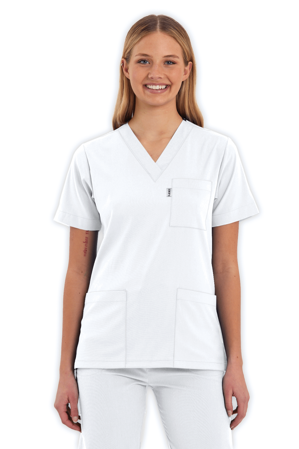 LAME Uniform Kadın Scrubs Takım – Beyaz