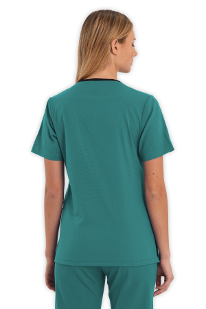 LAME Uniform Kadın Scrubs Üst – Cerrahi Yeşil