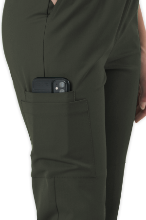 LAME Uniform Kadın Scrubs Pantolon Kargo Cepli – Haki