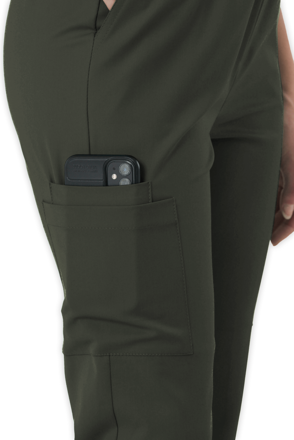 LAME Uniform Kadın Scrubs Pantolon Kargo Cepli – Haki