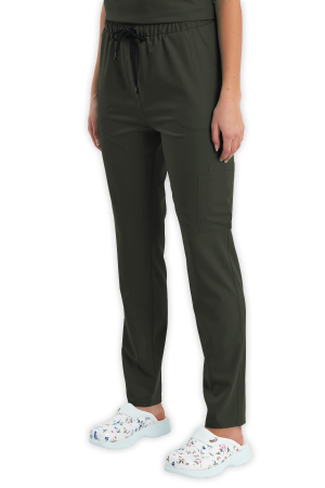 LAME Uniform Kadın Scrubs Pantolon Kargo Cepli – Haki