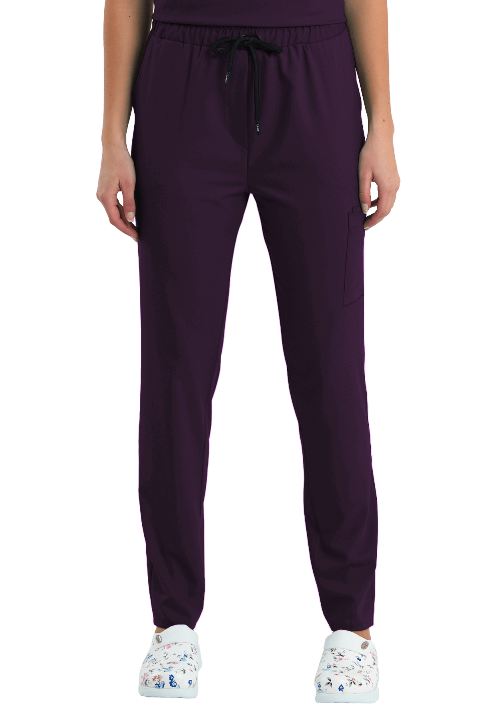 LAME Uniform Kadın Scrubs Pantolon Kargo Cepli – Mürdüm