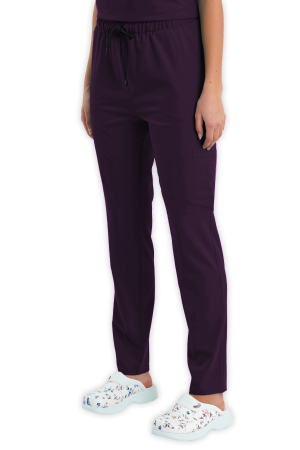 LAME Uniform Kadın Scrubs Pantolon Kargo Cepli – Mürdüm