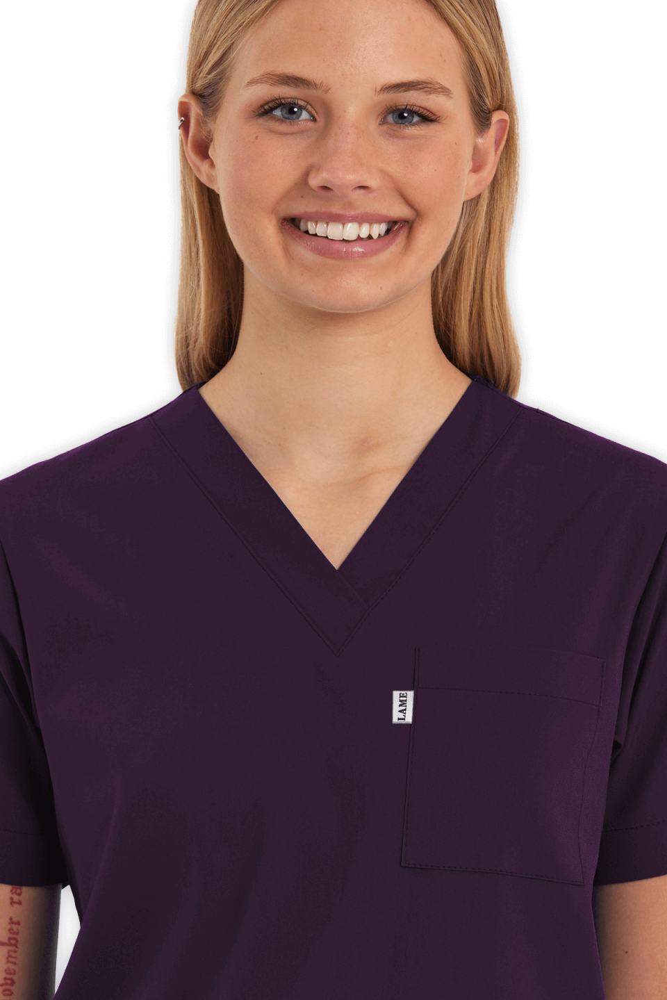 LAME Uniform Kadın Scrubs Üst – Mürdüm
