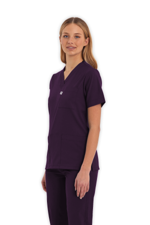 LAME Uniform Kadın Scrubs Üst – Mürdüm